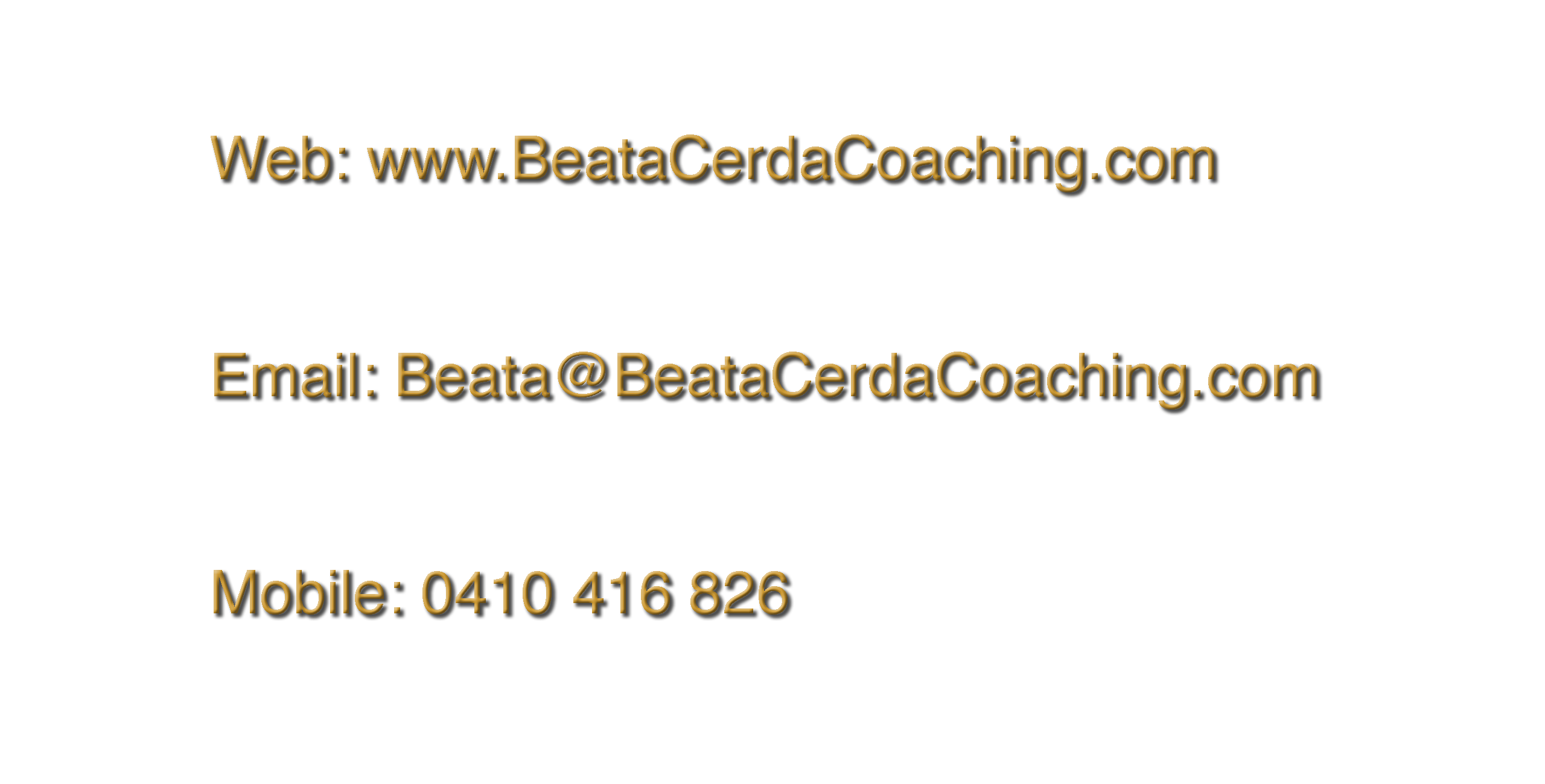 Beata Cerda Coaching Business Card